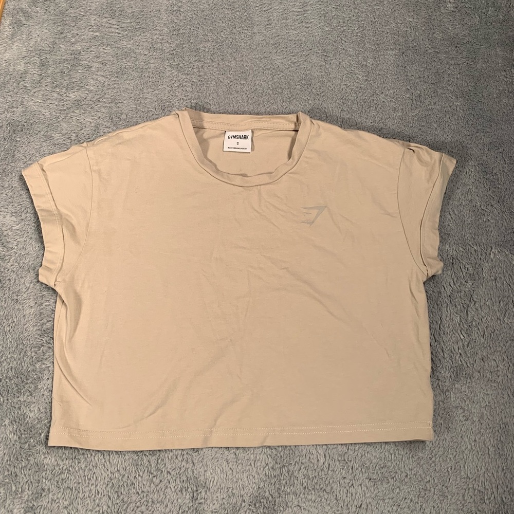 Gymshark Tan Crop Top small tee - Picture 1 of 9